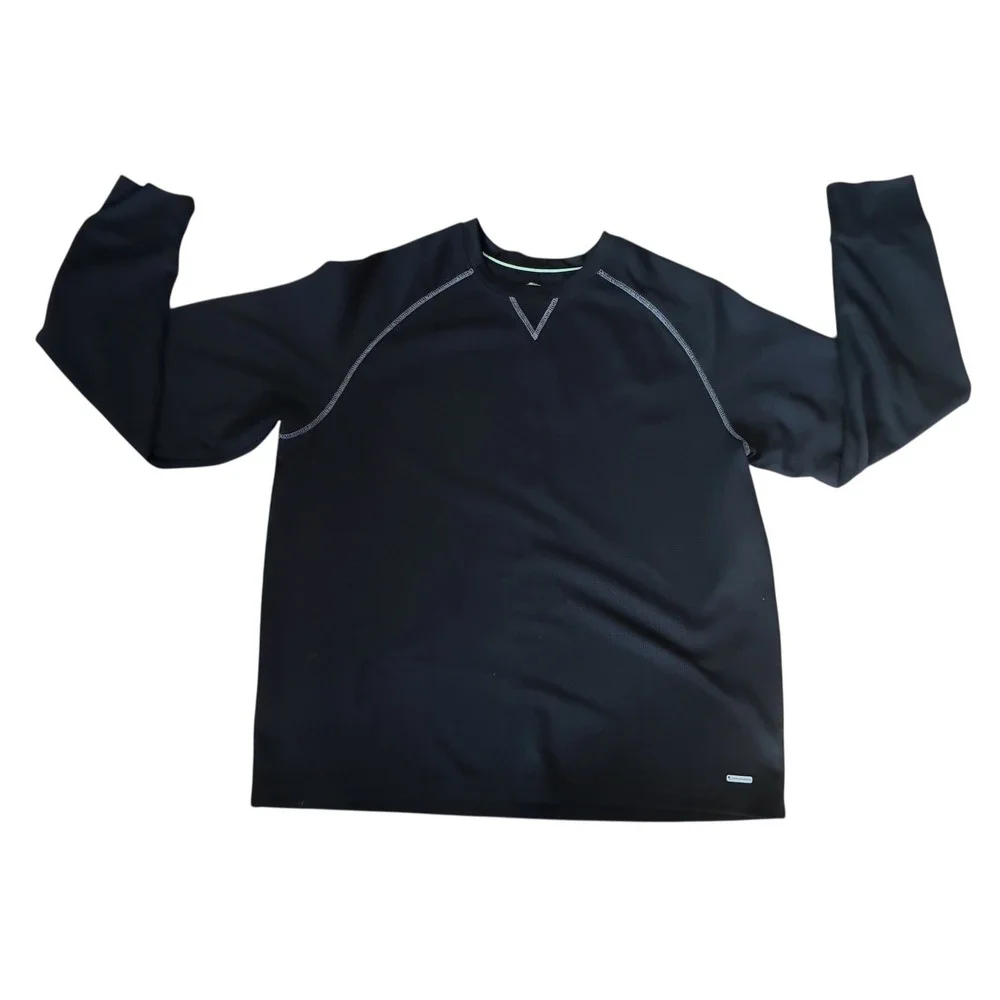 Tek Gear Mens XXL Black Long Sleeve Crew Neck‎ Performance Sweatshirt